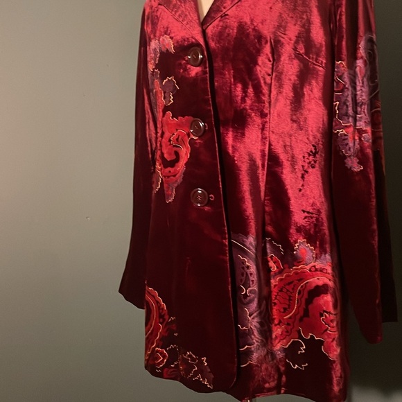 Coldwater creek , crushed velvet jacket embellished size  16 riding jacket - Picture 4 of 7